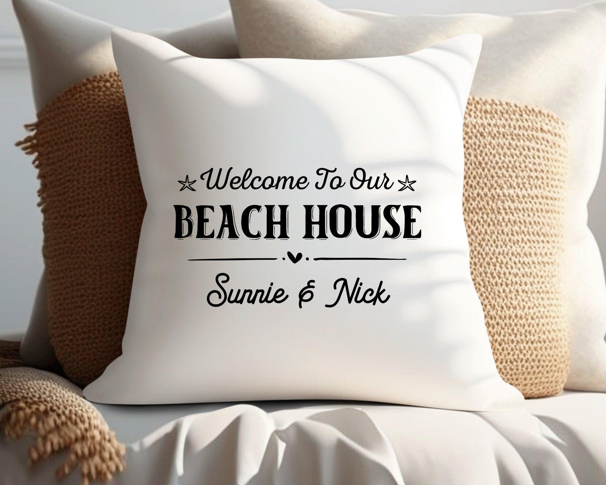 Kissen | Beach House | personalisiert | 40 x 40 cm - Roo's Gift Shop