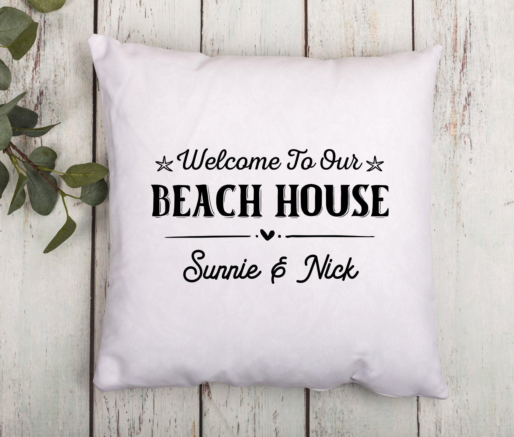 Kissen | Beach House | personalisiert | 40 x 40 cm - Roo's Gift Shop