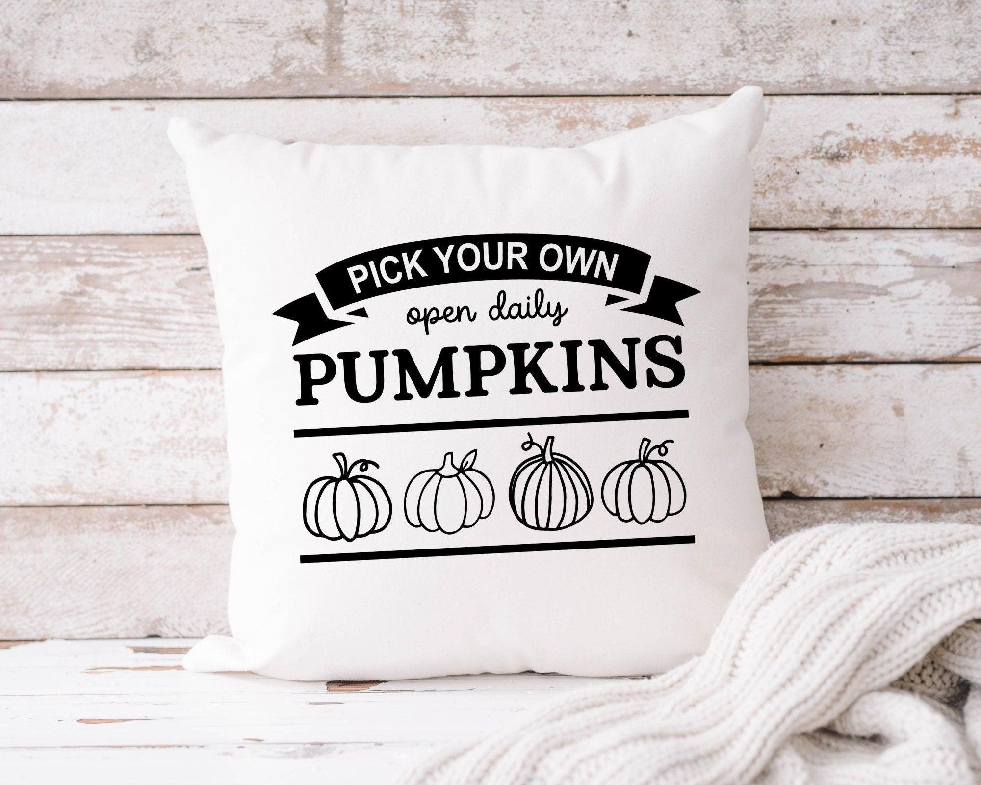 Kissen | Farm fresh pumpkins | Kürbis | 40 x 40 cm - Roo's Gift Shop