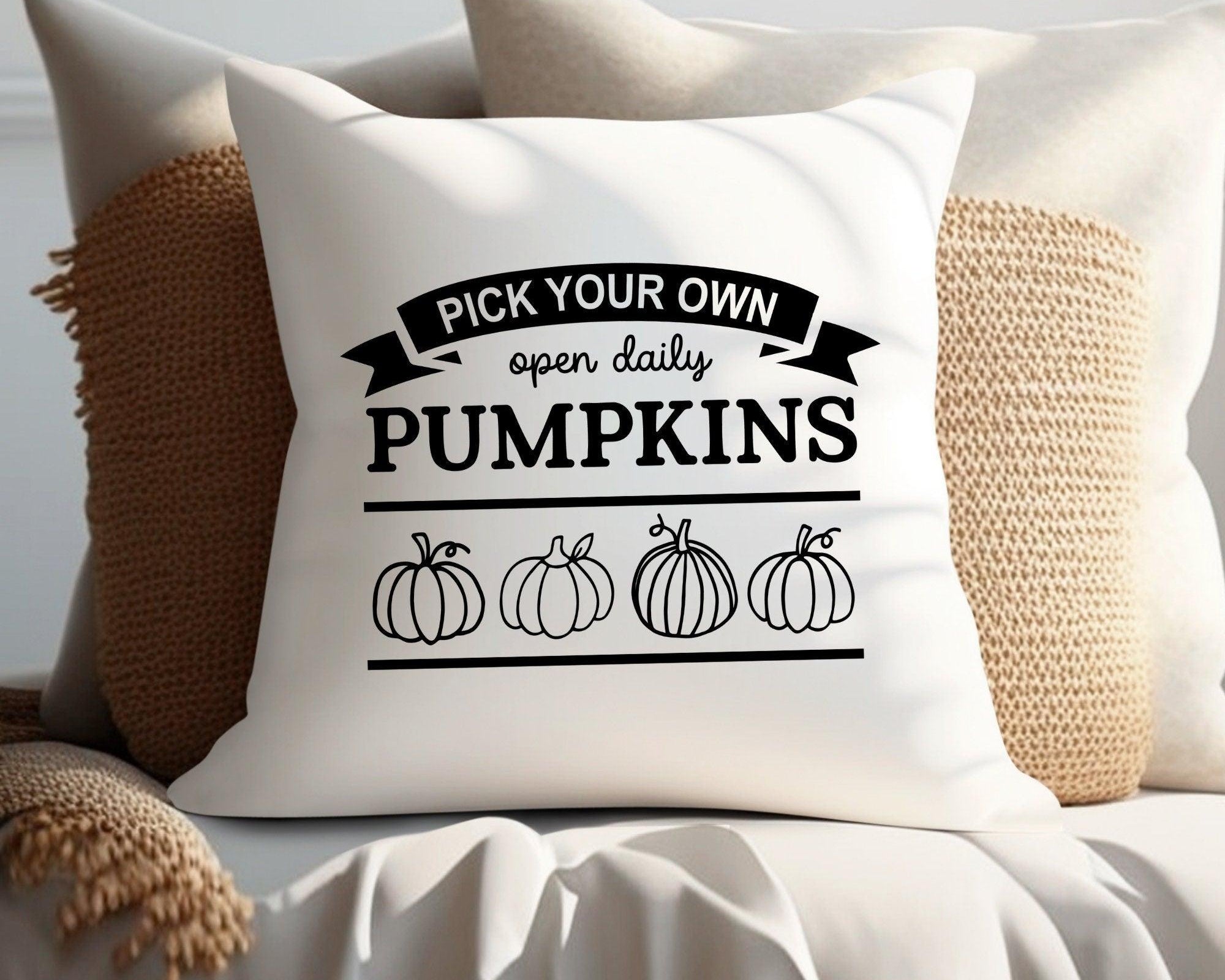 Kissen | Farm fresh pumpkins | Kürbis | 40 x 40 cm - Roo's Gift Shop