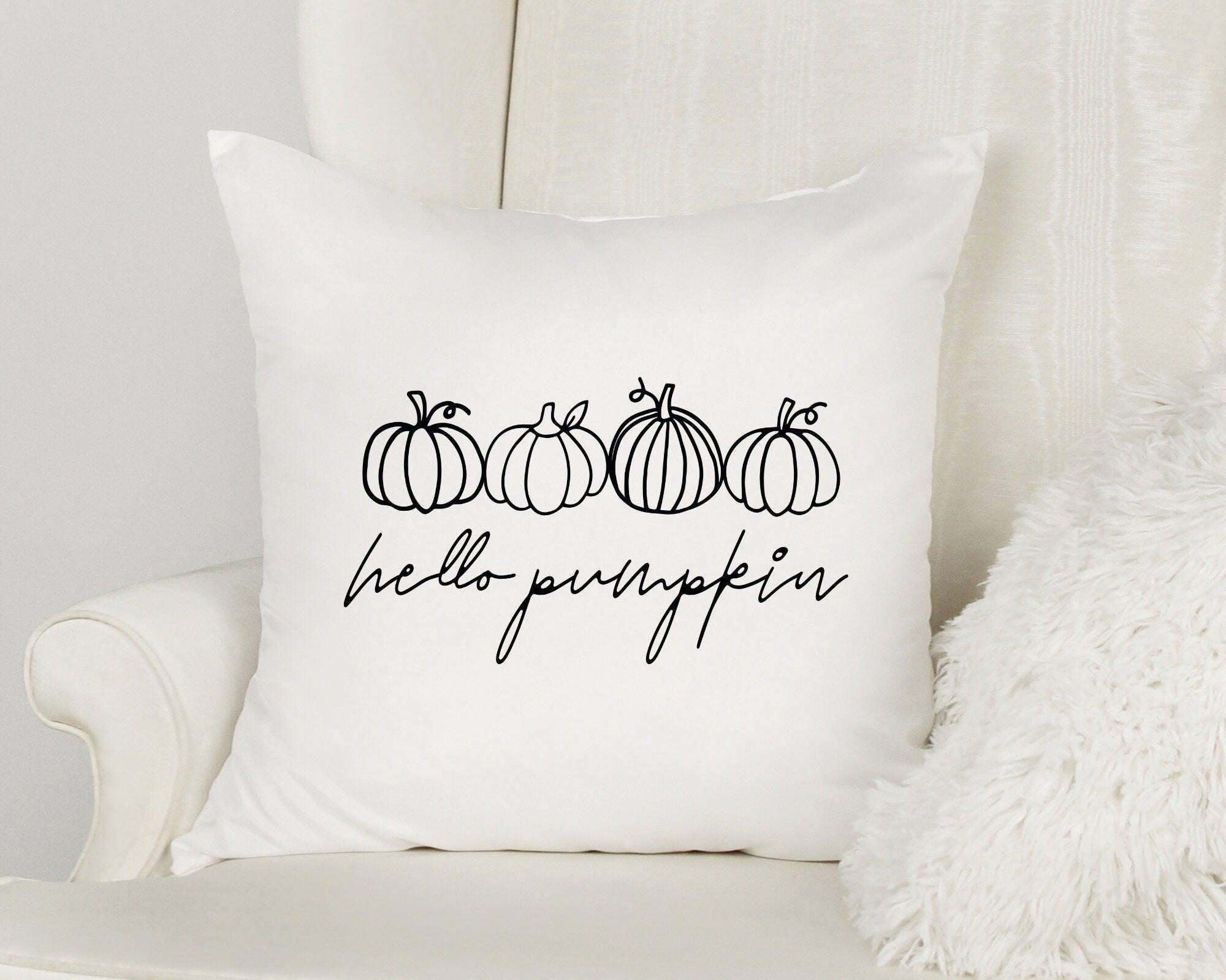 Kissen | hello pumpkin | Kürbis Liebe | 40 x 40 cm - Roo's Gift Shop