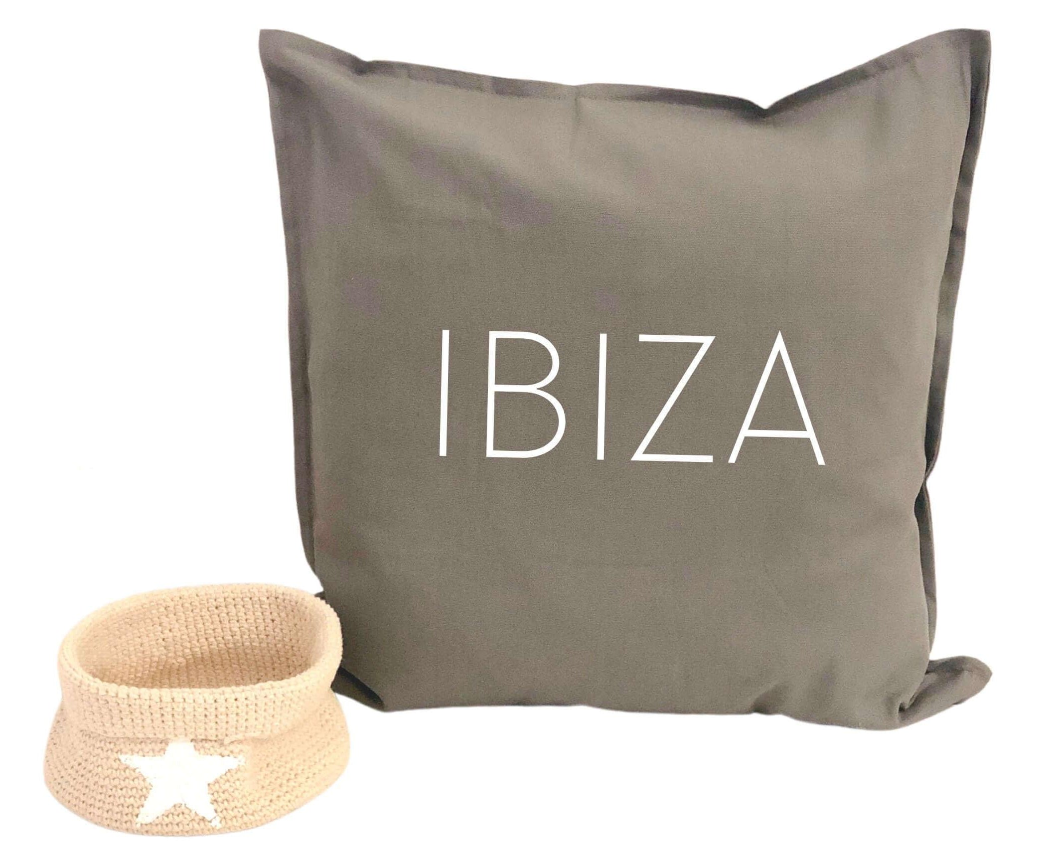 Kissen | IBIZA | schwarz, grau, sand, weiß - Roo's Gift Shop