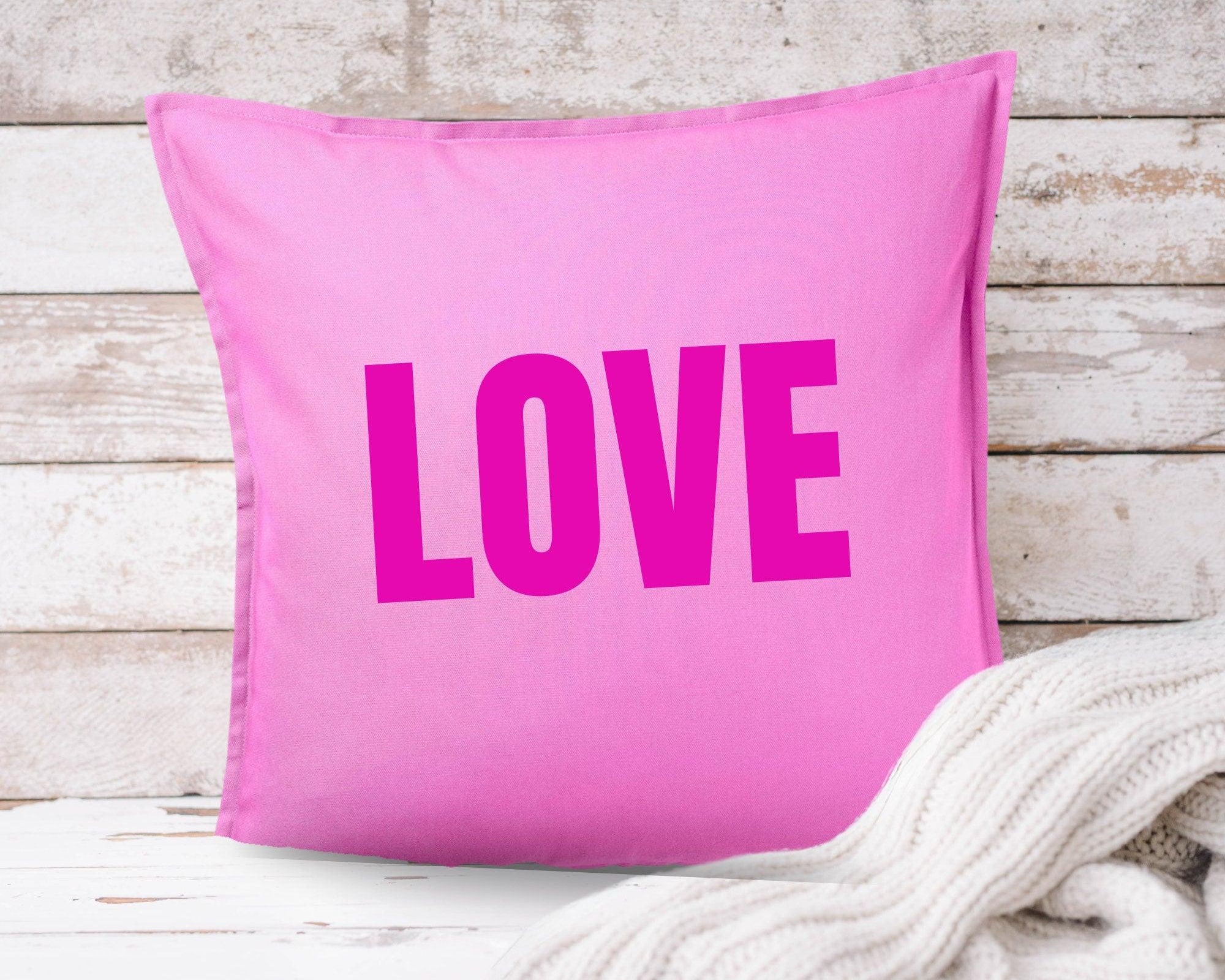 Kissen | LOVE | Baumwolle Kissenbezug | Valentinstag - Roo's Gift Shop