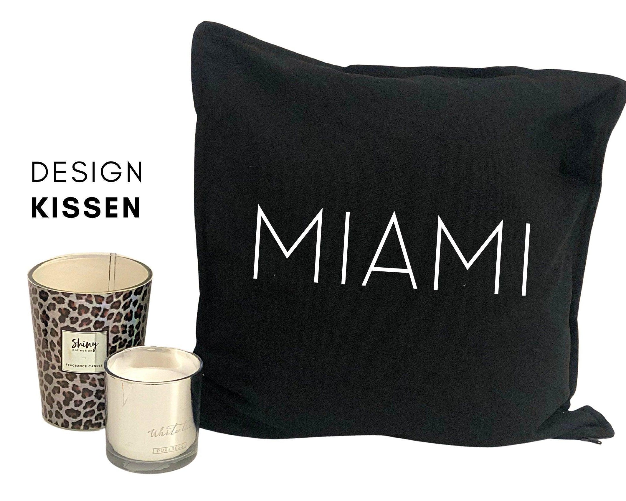 Kissen | MIAMI | 50 x 50 cm | schwarz, grau, sand, weiß - Roo's Gift Shop
