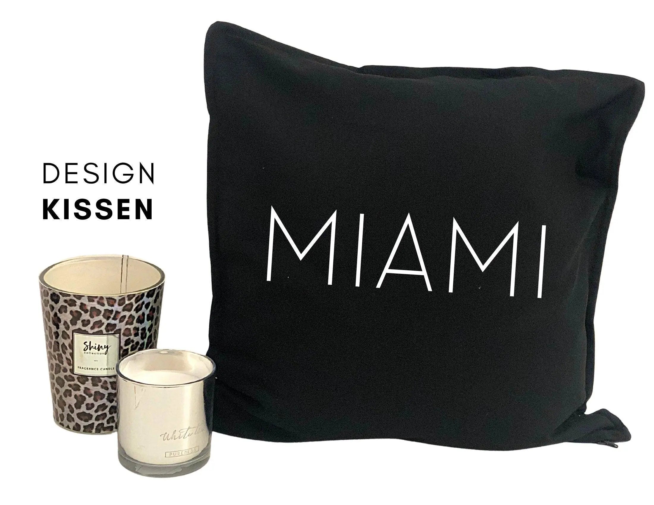 Kissen | MIAMI | 50 x 50 cm | schwarz, grau, sand, weiß - Roo's Gift Shop