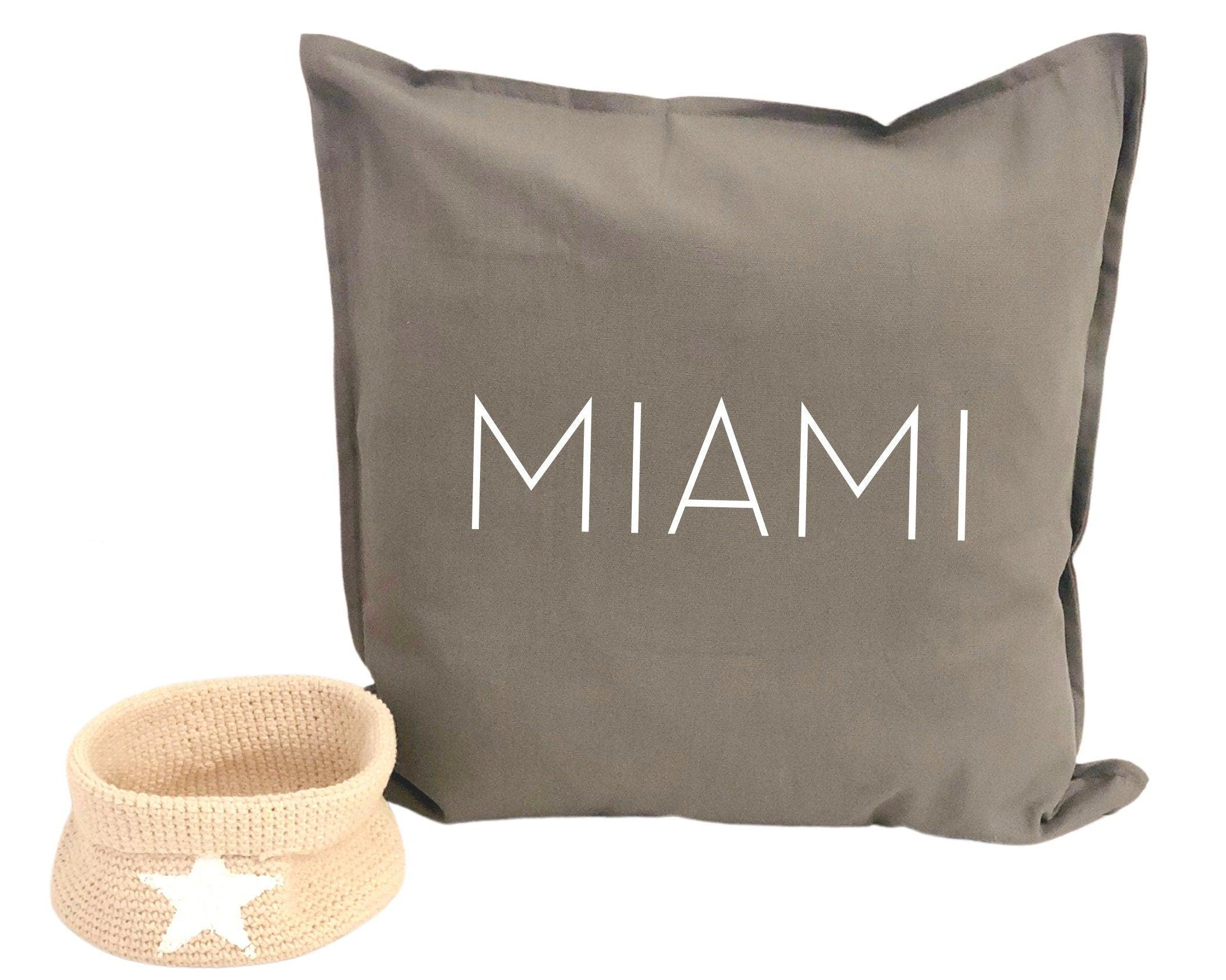 Kissen | MIAMI | 50 x 50 cm | schwarz, grau, sand, weiß - Roo's Gift Shop