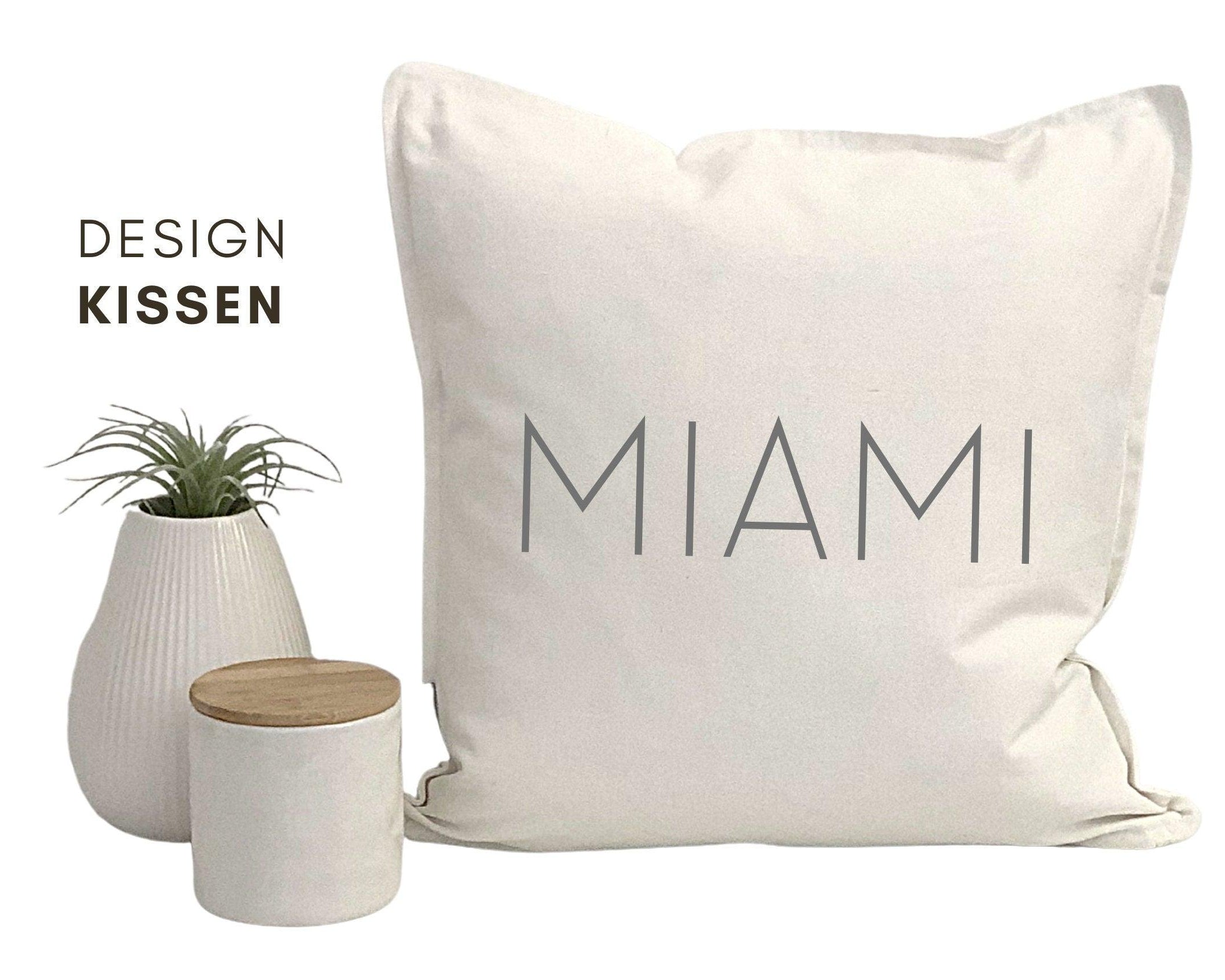 Kissen | MIAMI | 50 x 50 cm | schwarz, grau, sand, weiß - Roo's Gift Shop