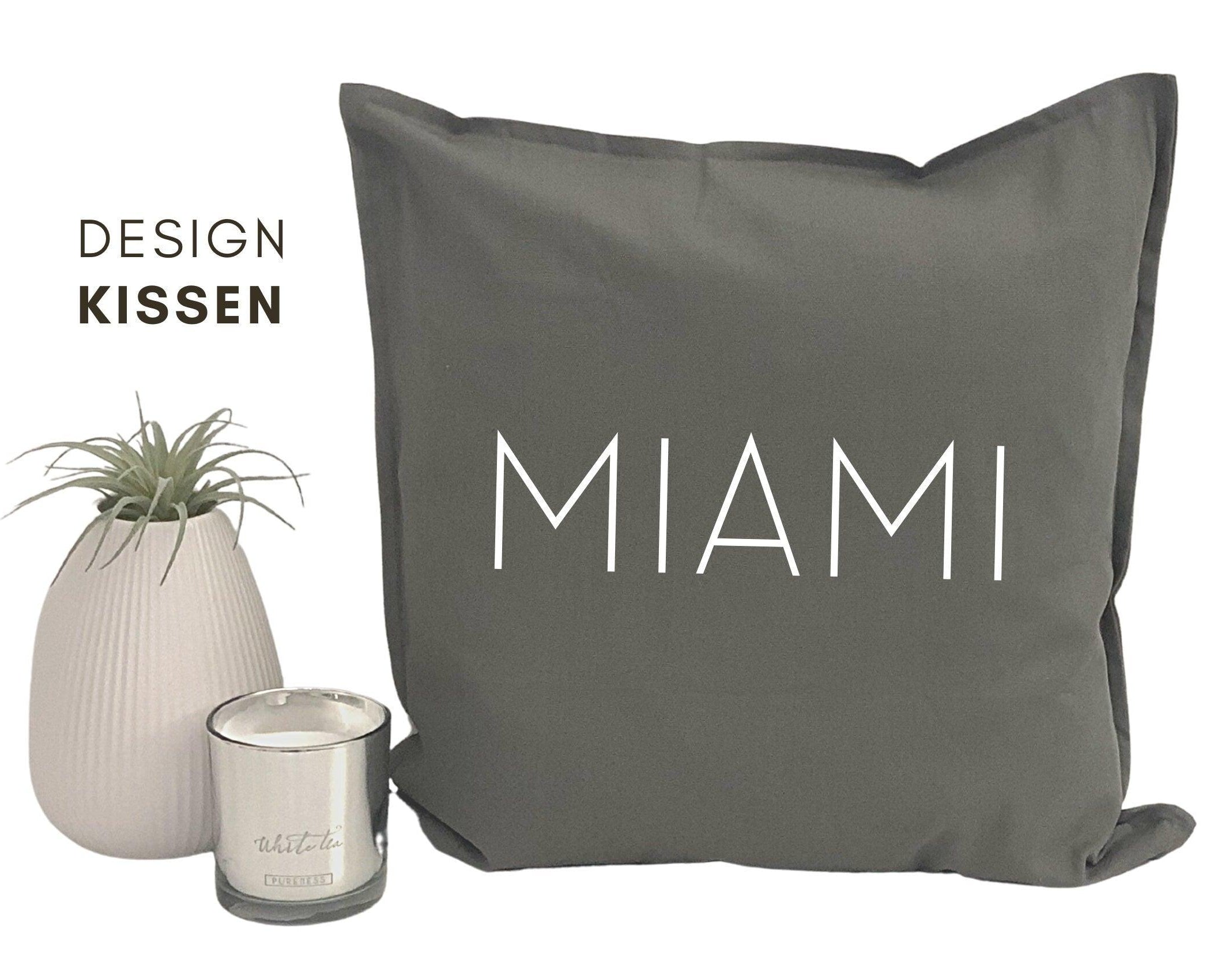 Kissen | MIAMI | 50 x 50 cm | schwarz, grau, sand, weiß - Roo's Gift Shop