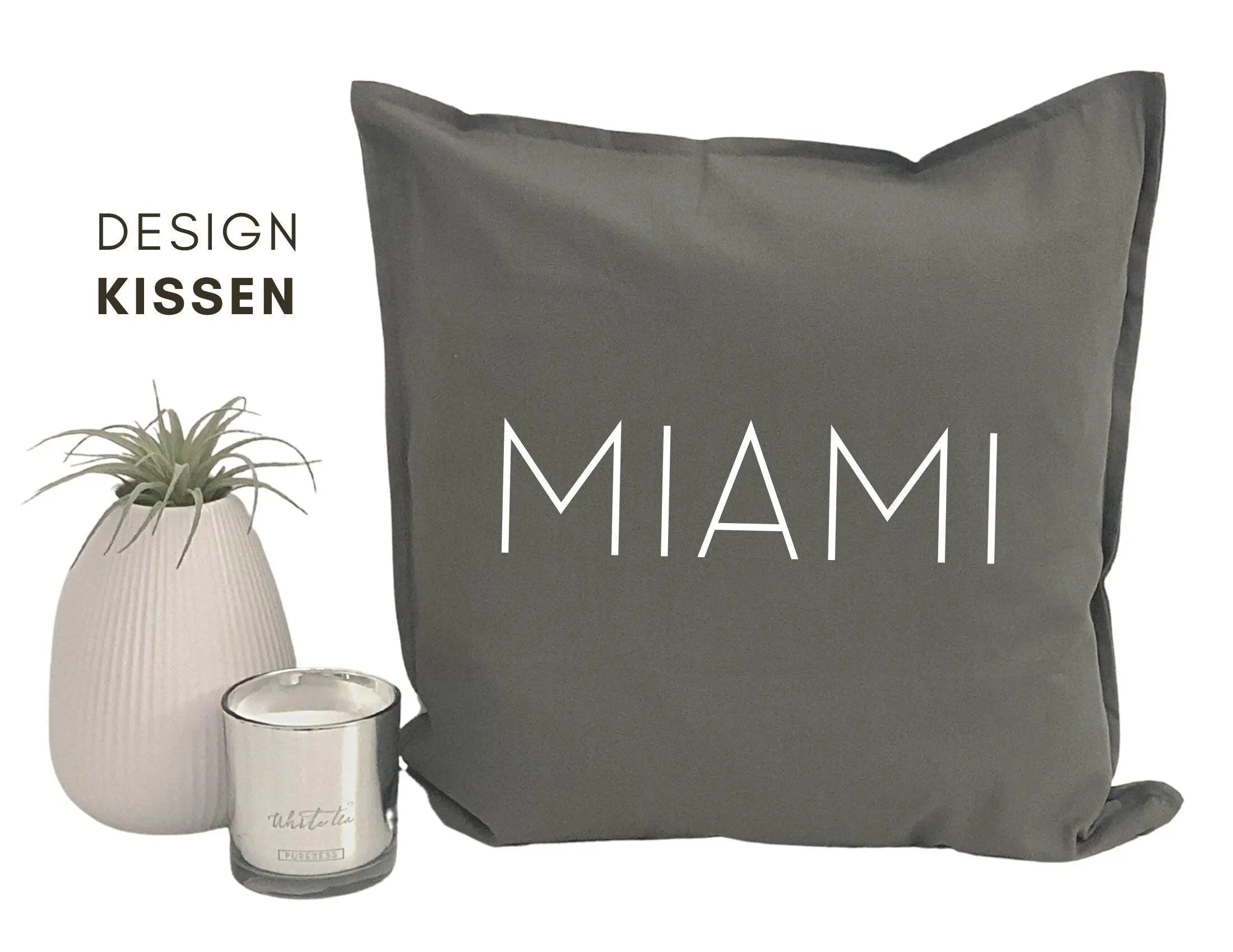 Kissen | MIAMI | 50 x 50 cm | schwarz, grau, sand, weiß - Roo's Gift Shop