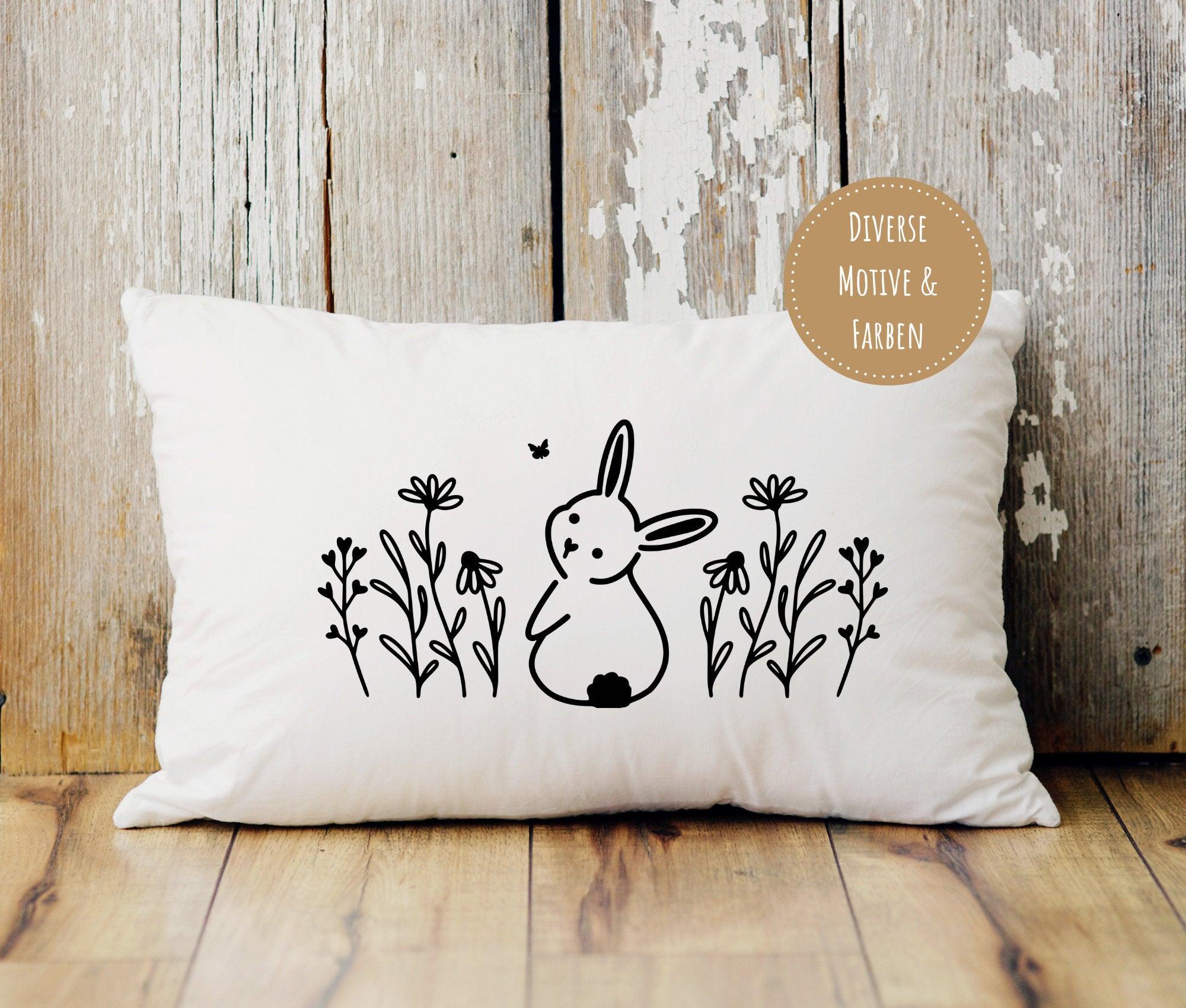 Kissen | Ostern | Kissenbezug Querformat | beige oder grau - Roo's Gift Shop