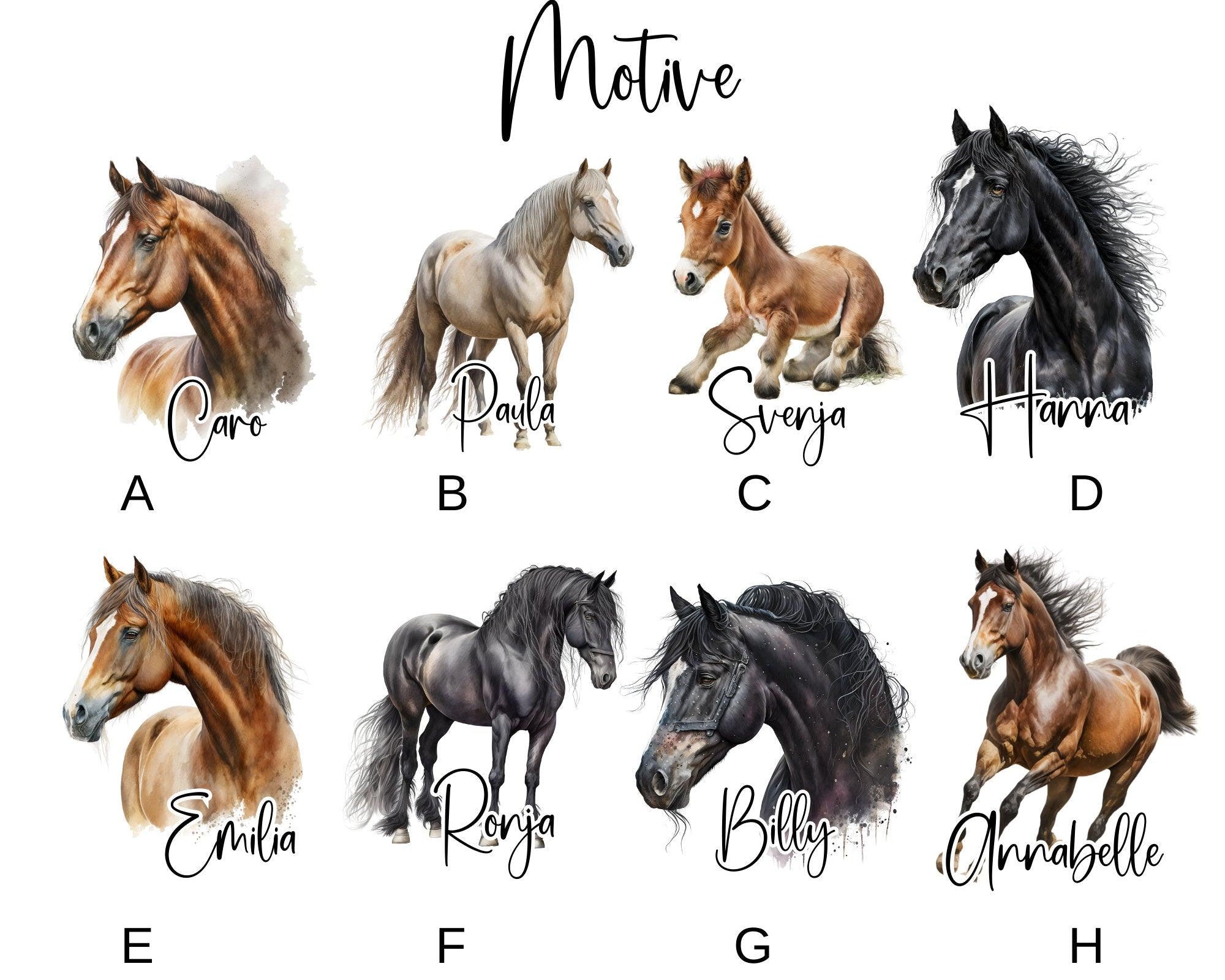 Kissen | Pferde | personalisiert | 40 x 40 cm - Roo's Gift Shop