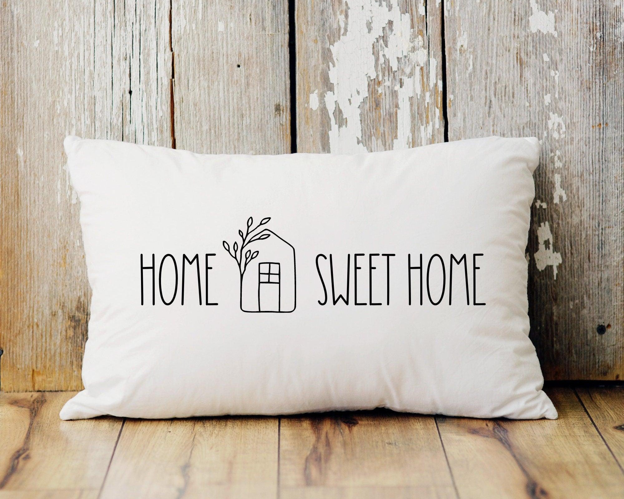 Kissenbezug | Home Sweet Home | beige oder grau - Roo's Gift Shop