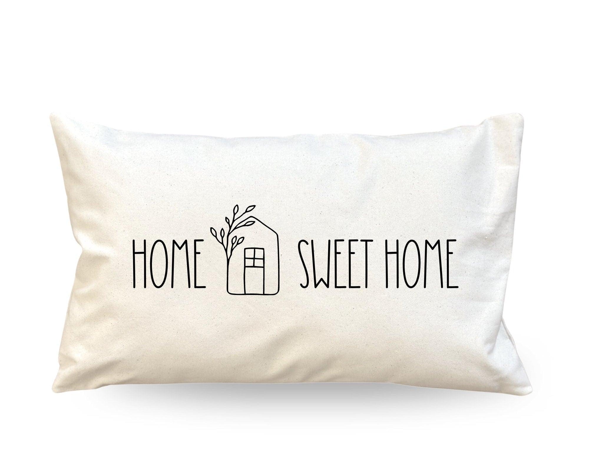 Kissenbezug | Home Sweet Home | beige oder grau - Roo's Gift Shop