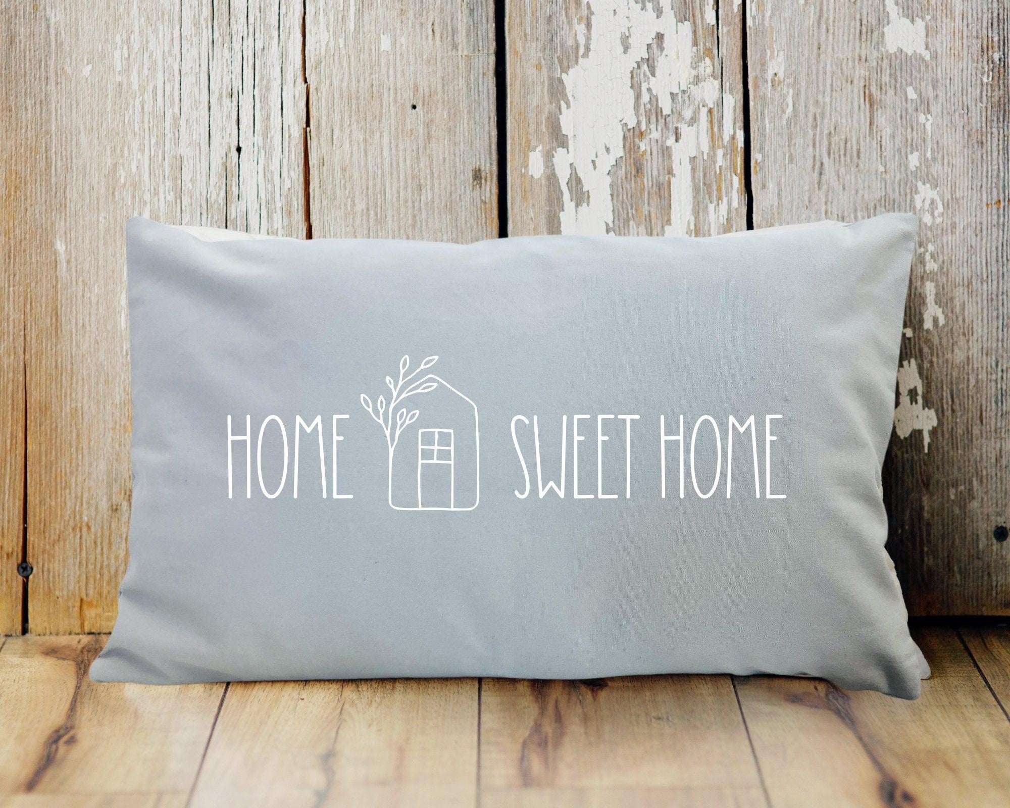 Kissenbezug | Home Sweet Home | beige oder grau - Roo's Gift Shop