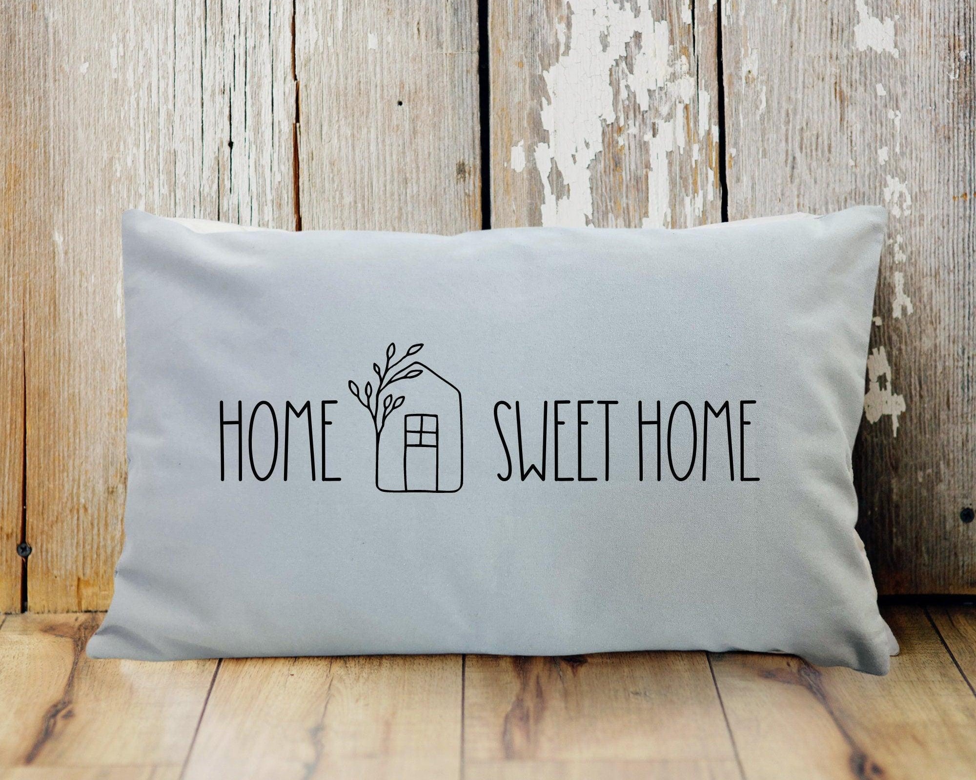 Kissenbezug | Home Sweet Home | beige oder grau - Roo's Gift Shop