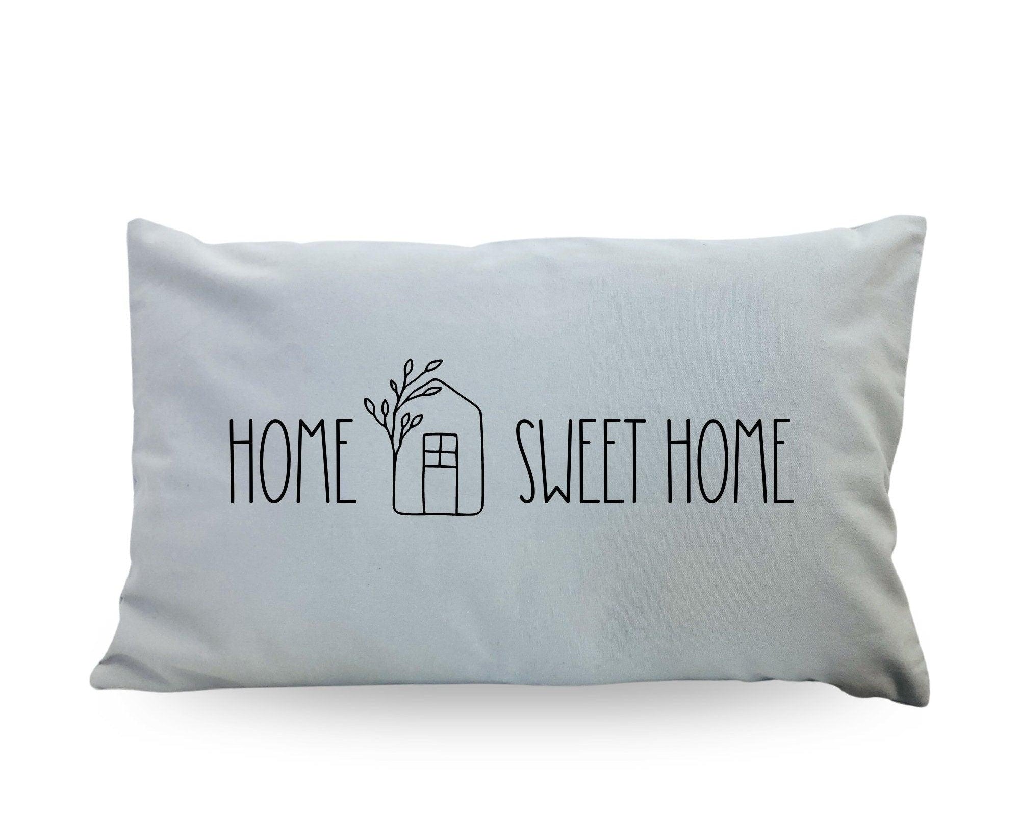 Kissenbezug | Home Sweet Home | beige oder grau - Roo's Gift Shop