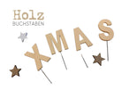 Kleine Holzbuchstaben XMAS | DIY | zum Stecken | natur oder silber - Roo's Gift Shop