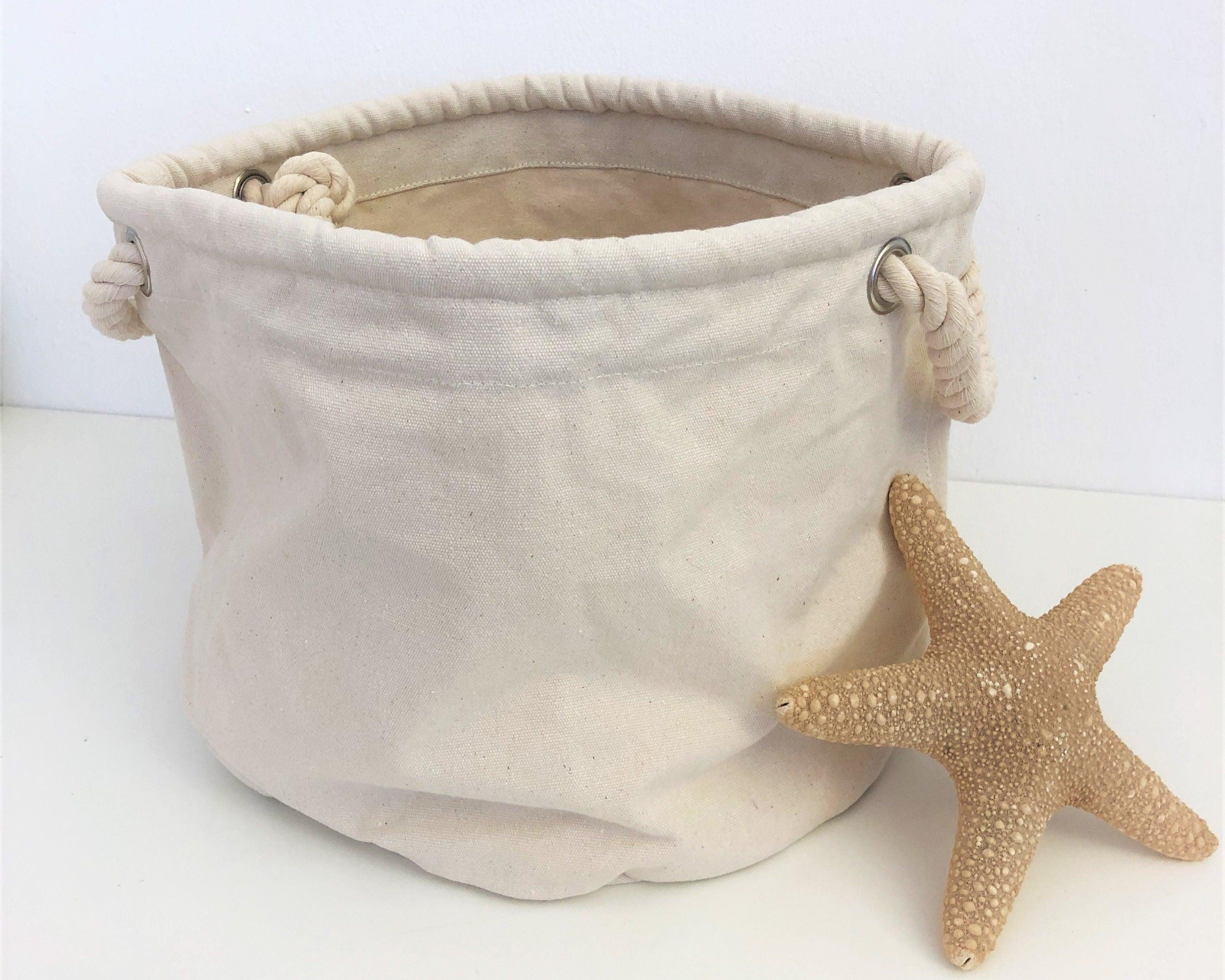 Korb aus Canvas | Aufbewahrung | Utensilo | mit grauem Herz - Roo's Gift Shop