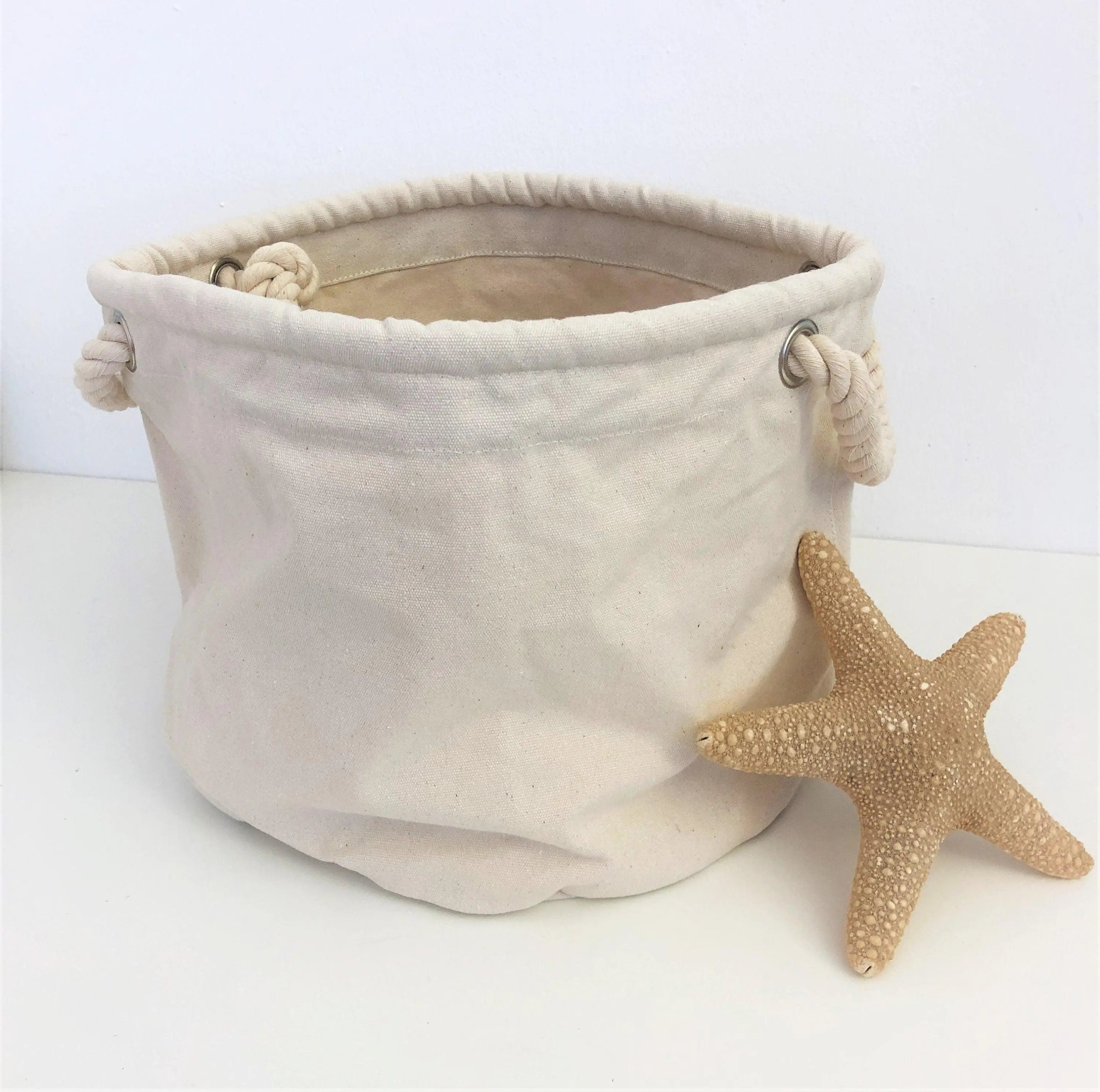 Korb aus Canvas | Aufbewahrung | Utensilo | mit grauem Herz - Roo's Gift Shop