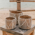 Korb aus Seegras ORIS | Runder Blumenkorb Boho - Roo's Gift Shop
