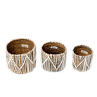 Korb aus Seegras ORIS | Runder Blumenkorb Boho - Roo's Gift Shop