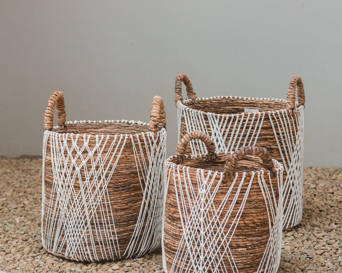 Korb JUWANA aus Bananenfasern | Aufbewahrung | Pflanzen | Wäsche (in S,M,L) - Roo's Gift Shop