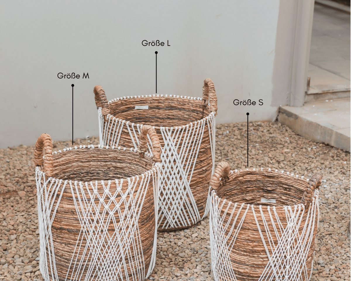 Korb JUWANA aus Bananenfasern | Aufbewahrung | Pflanzen | Wäsche (in S,M,L) - Roo's Gift Shop