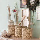 Korb Seegras BHINNEKA | Boho Pflanzenkorb | rund in S,M oder L - Roo's Gift Shop