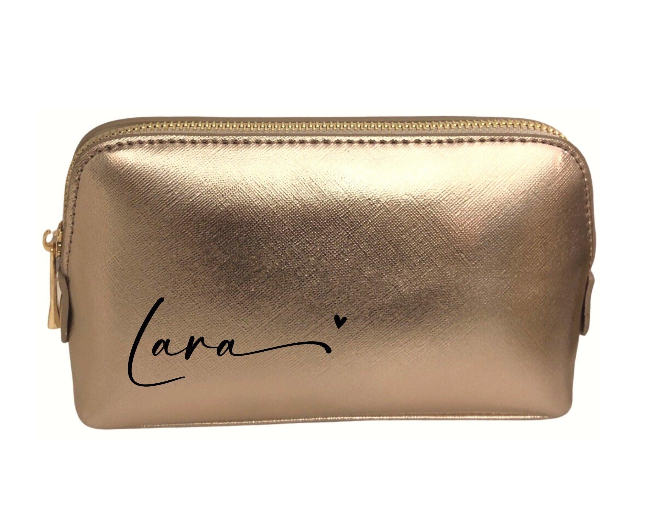 Kosmetiktasche | personalisierst | Schminktasche roségold - Roo's Gift Shop