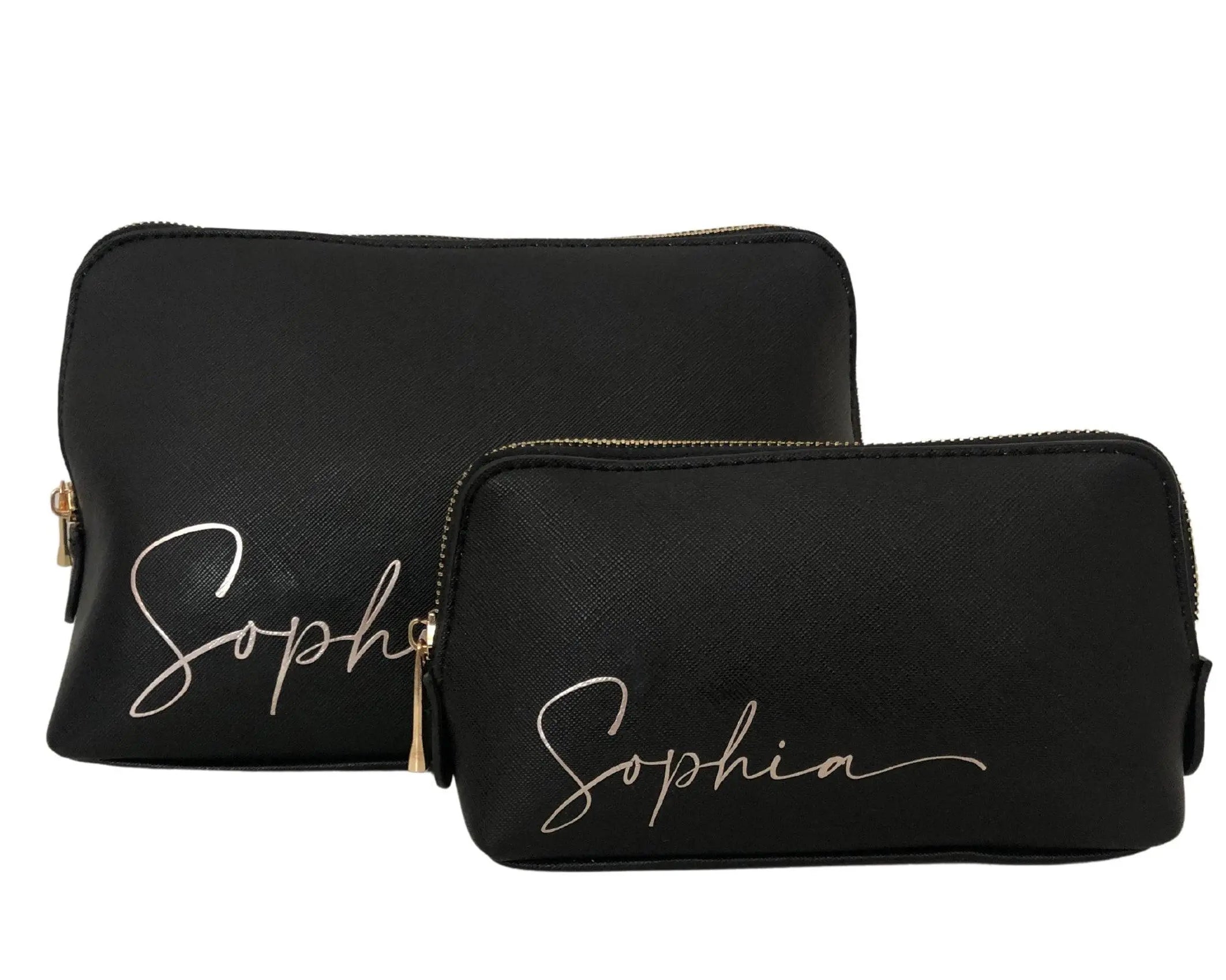 Kosmetiktasche | Schminktasche | personalisierbar | schwarz oder rosa - Roo's Gift Shop
