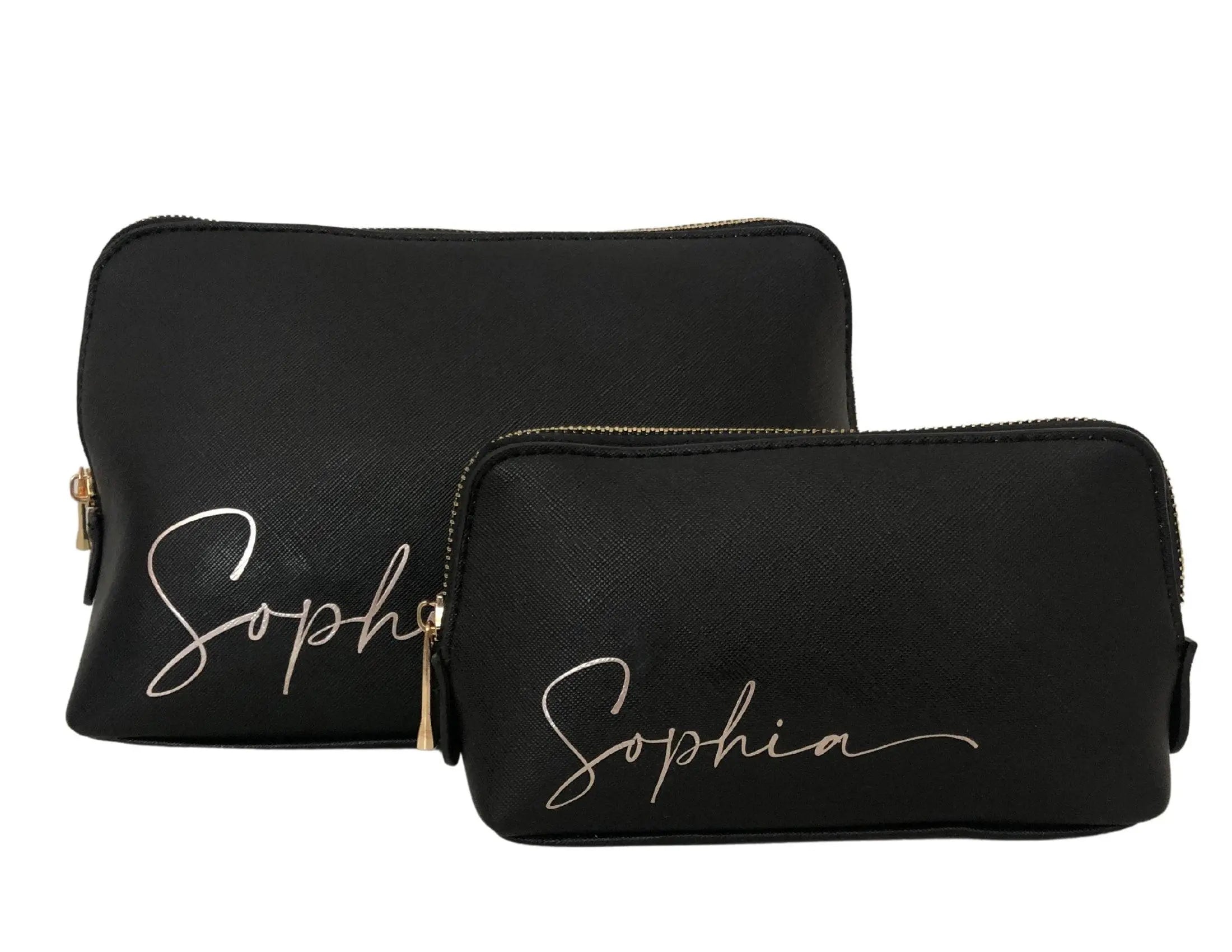 Kosmetiktasche | Schminktasche | personalisierbar | schwarz oder rosa - Roo's Gift Shop