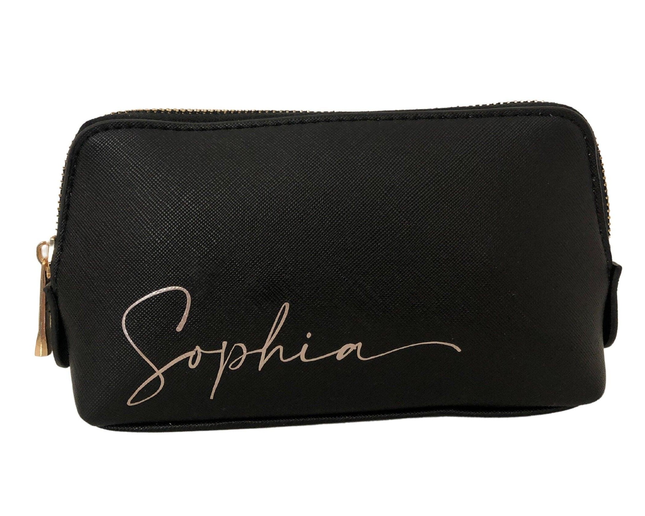 Kosmetiktasche | Schminktasche | personalisierbar | schwarz oder rosa - Roo's Gift Shop