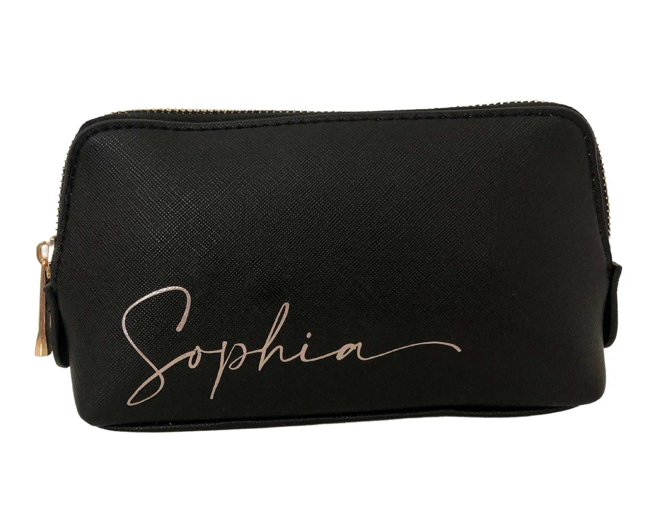 Kosmetiktasche | Schminktasche | personalisierbar | schwarz oder rosa - Roo's Gift Shop