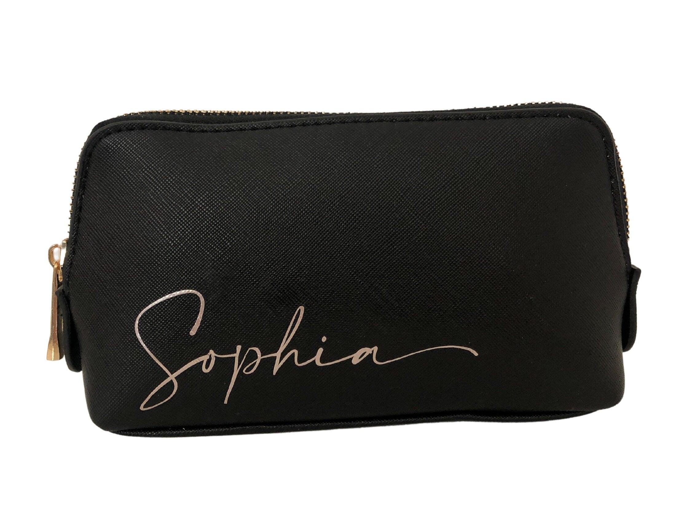 Kosmetiktasche | Schminktasche | personalisierbar | schwarz oder rosa - Roo's Gift Shop