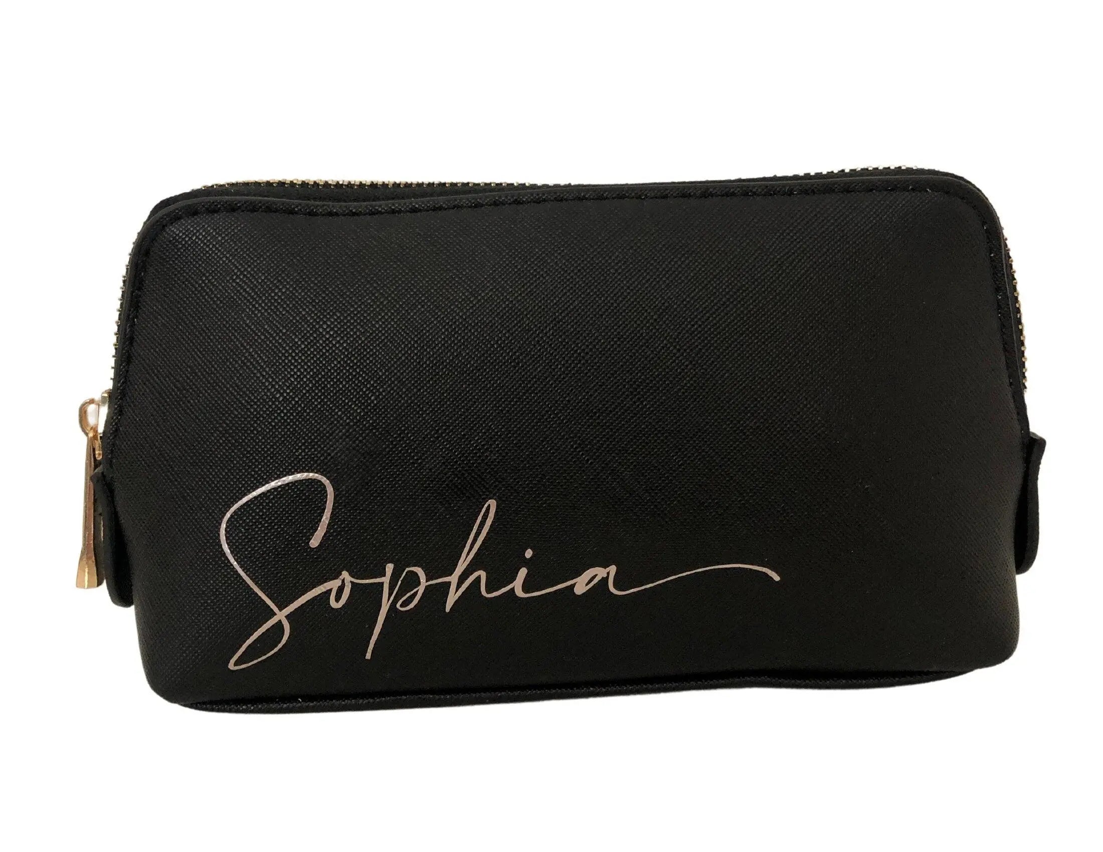 Kosmetiktasche | Schminktasche | personalisierbar | schwarz oder rosa - Roo's Gift Shop