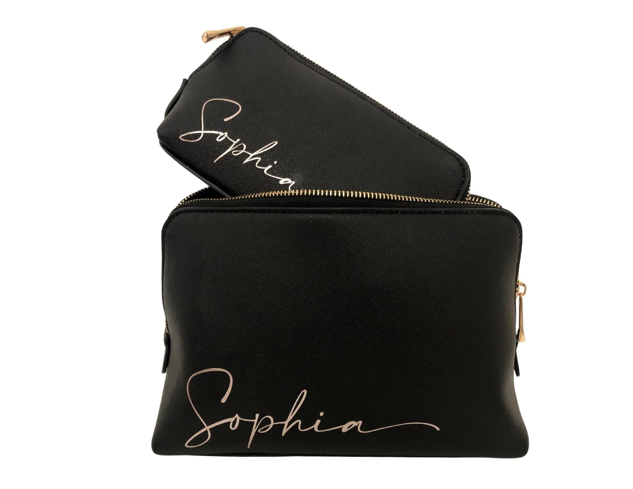 Kosmetiktasche | Schminktasche | personalisierbar | schwarz oder rosa - Roo's Gift Shop