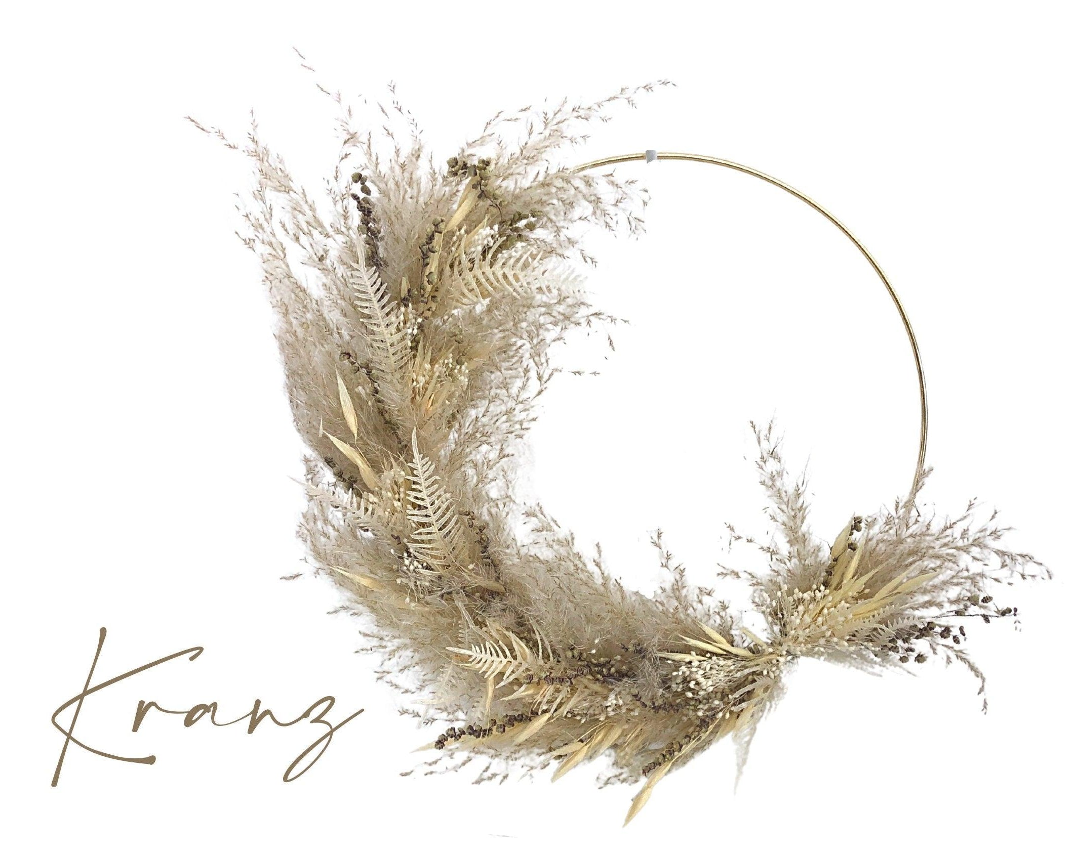 Kranz | Blumen | Flower Hoop | Trockenblumen | 25 cm | natur - Roo's Gift Shop