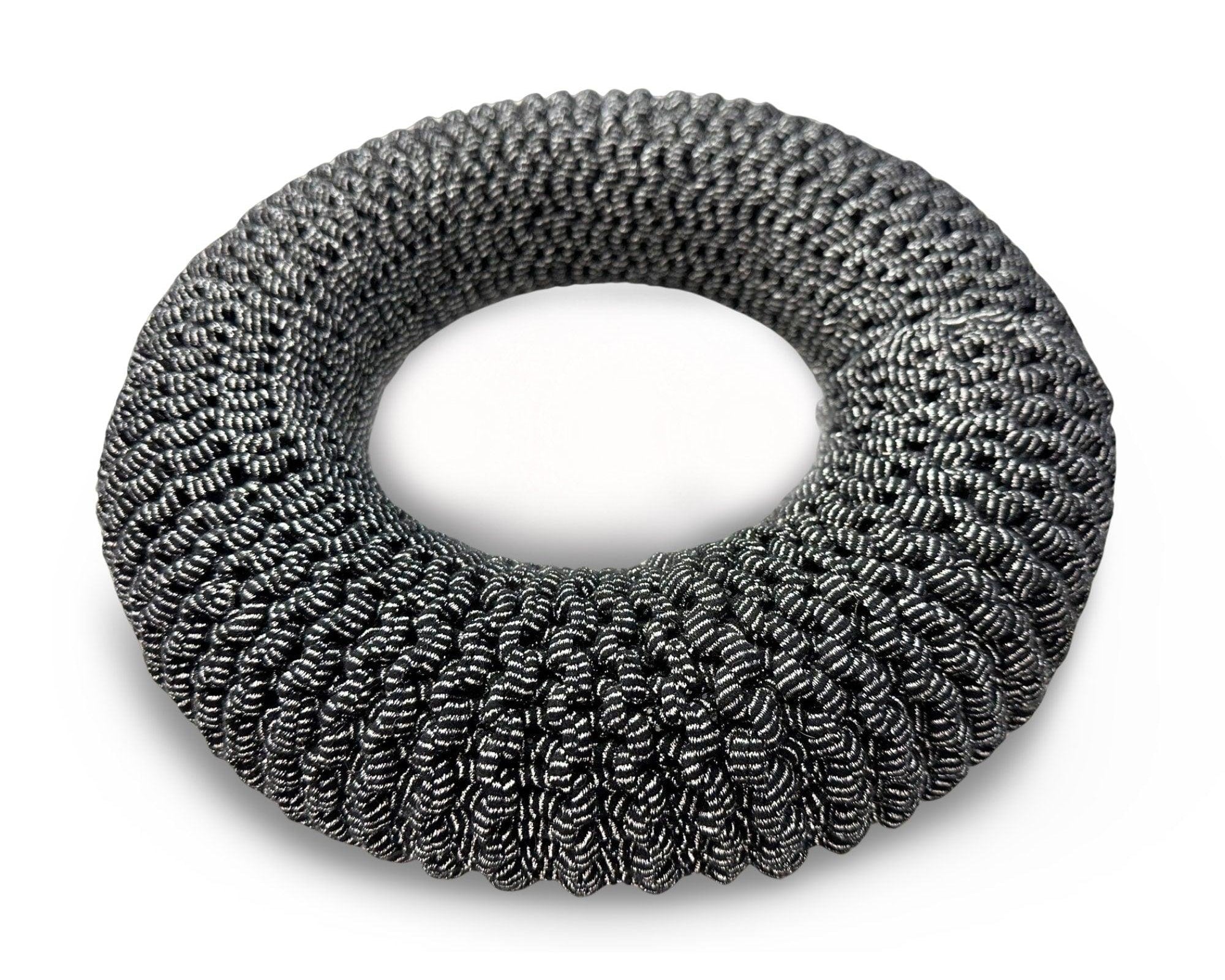 Kranz | gestrickt | Grobstrick | 30 cm | Adventskranz | silber schwarz - Roo's Gift Shop