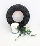 Kranz | gestrickt | Grobstrick | 30 cm | Adventskranz | silber schwarz - Roo's Gift Shop