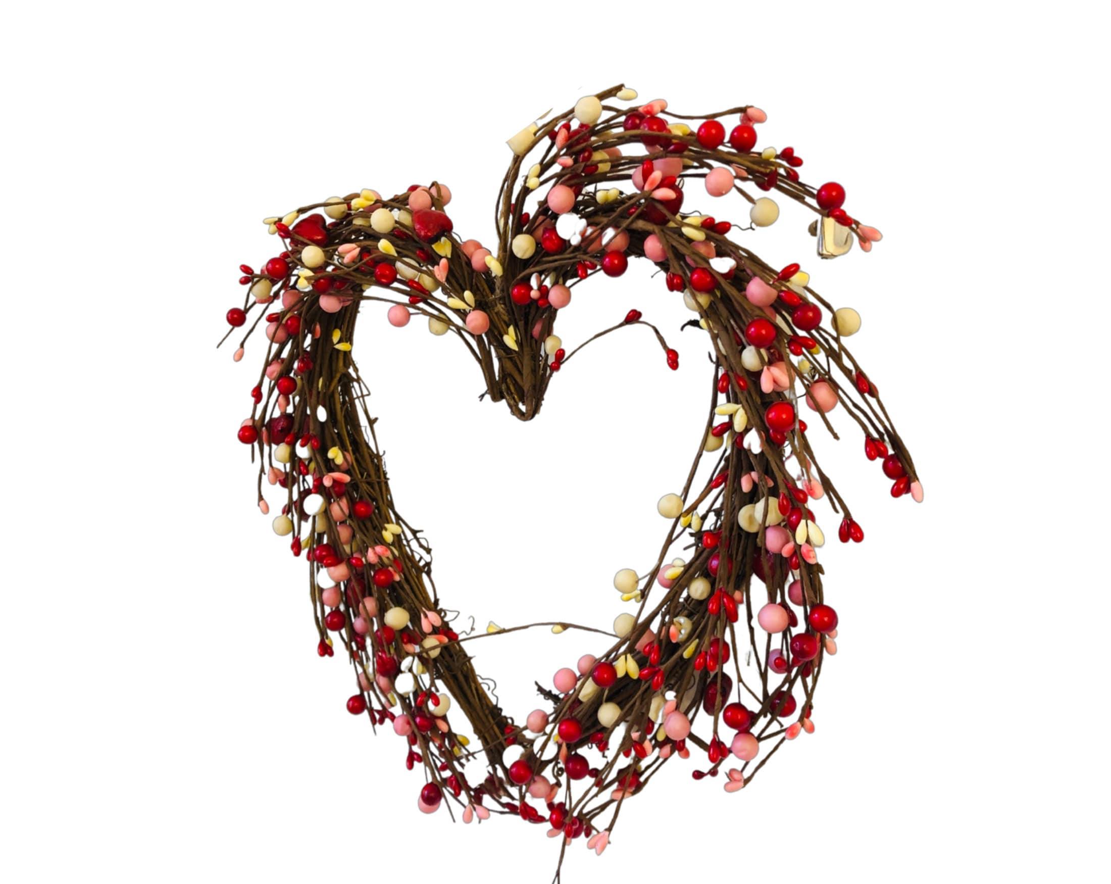 Kranz | Herzförmig | Beeren in rosa, beige und rot - Roo's Gift Shop