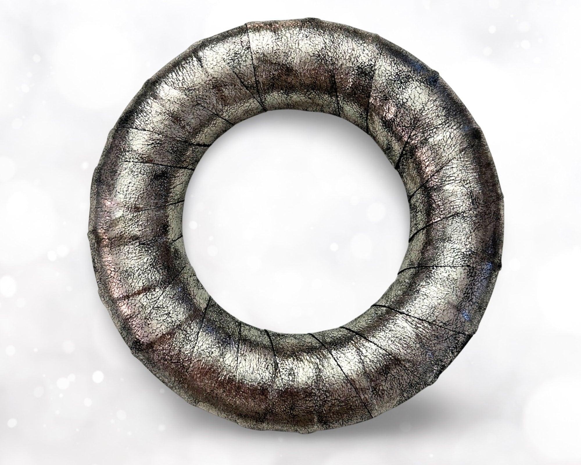 Kranz | silber | Leder | Durchmesser 22 cm - Roo's Gift Shop