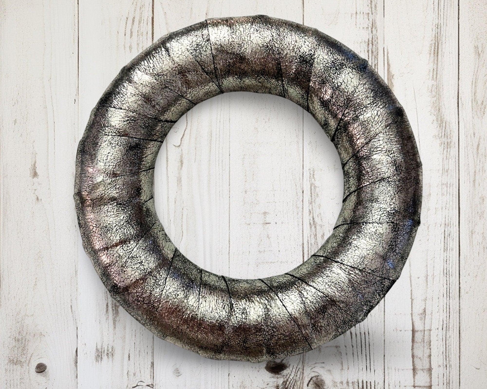 Kranz | silber | Leder | Durchmesser 22 cm - Roo's Gift Shop