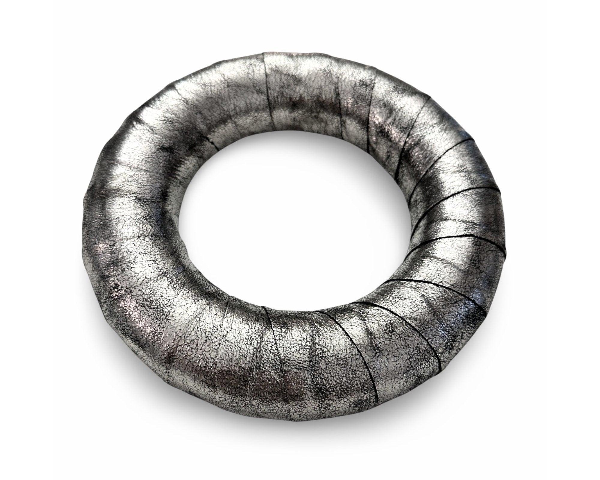 Kranz | silber | Leder | Durchmesser 22 cm - Roo's Gift Shop