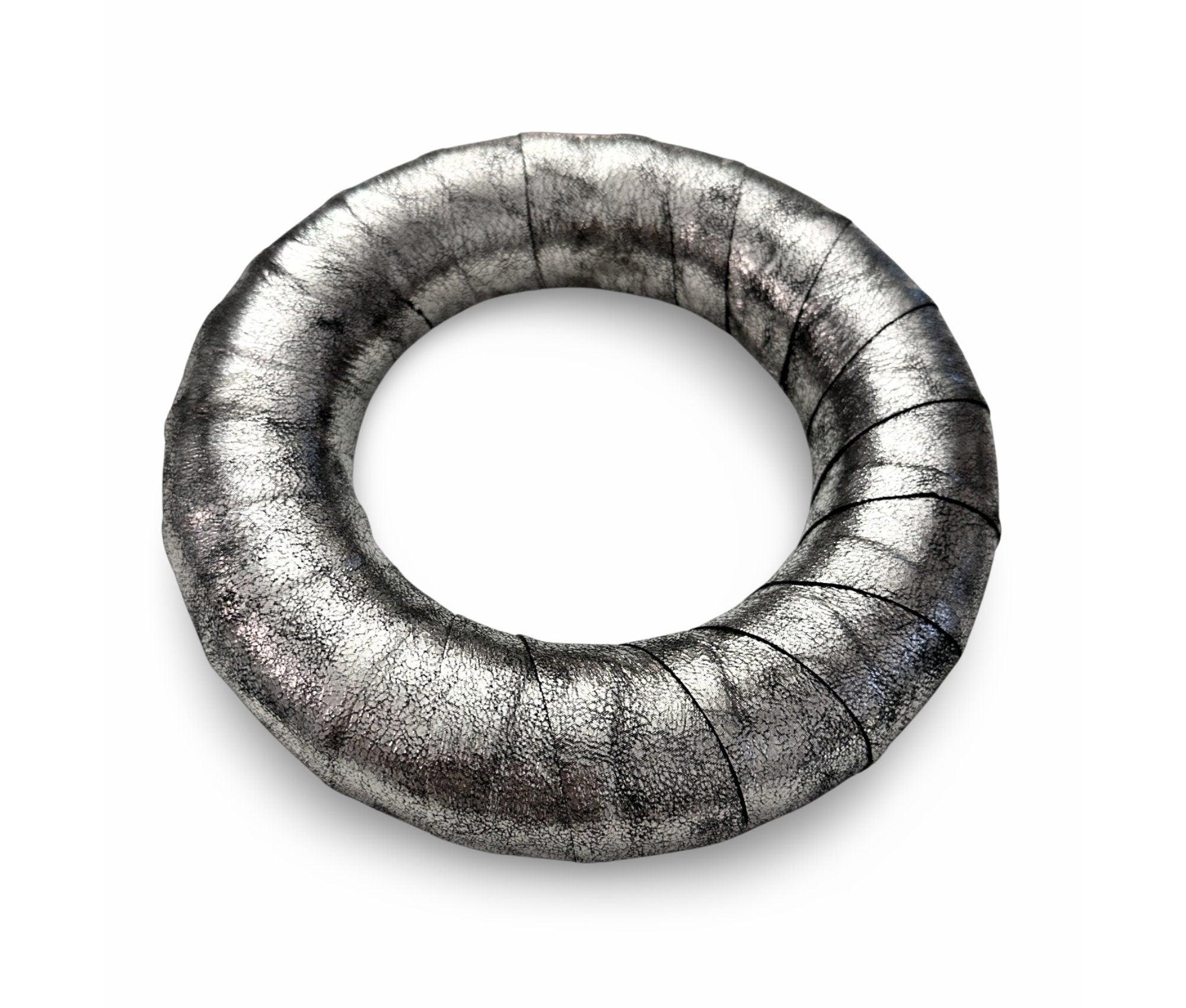 Kranz | silber | Leder | Durchmesser 22 cm - Roo's Gift Shop