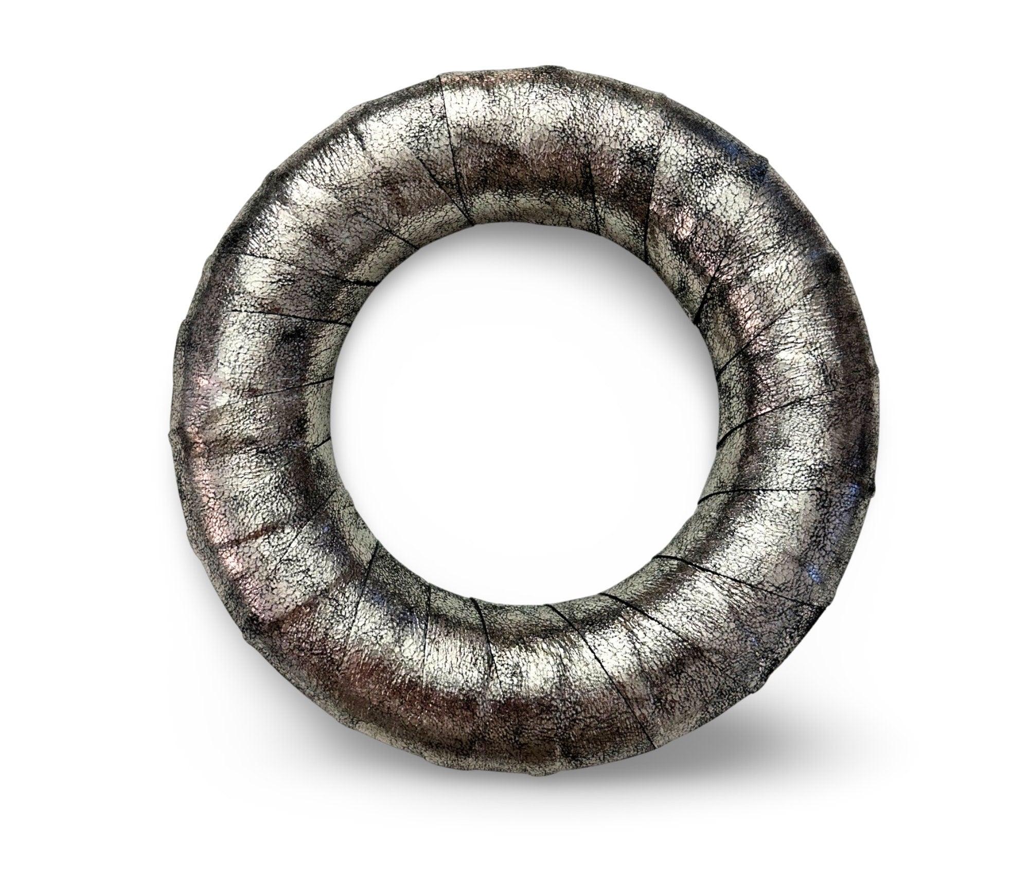 Kranz | silber | Leder | Durchmesser 22 cm - Roo's Gift Shop