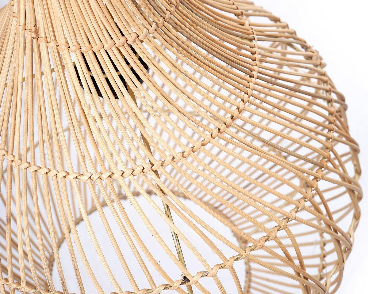 Lampenschirm Rattan | Boho Hängelampe KENARI - Roo's Gift Shop