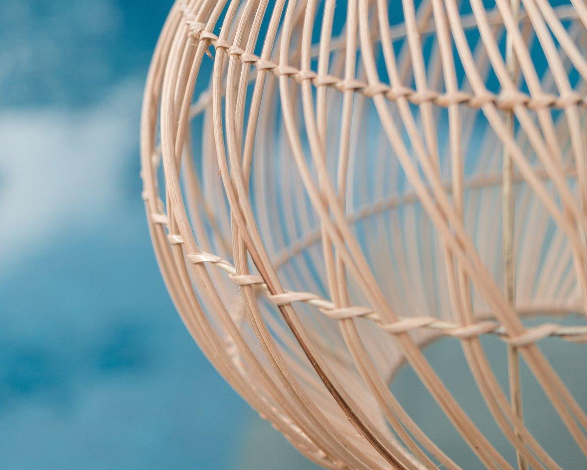 Lampenschirm Rattan | Boho Hängelampe KENARI - Roo's Gift Shop