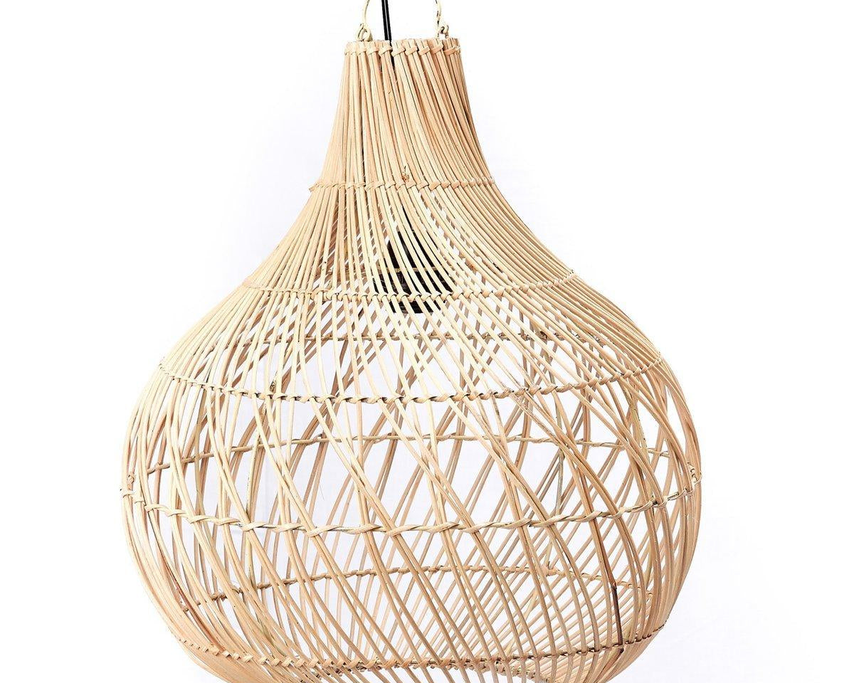 Lampenschirm Rattan | Boho Hängelampe KENARI - Roo's Gift Shop