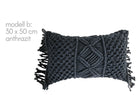 Makramee Kissen | Boho | 30 x 50 cm | hellgrau - Roo's Gift Shop