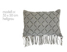 Makramee Kissen | Boho | 30 x 50 cm | hellgrau - Roo's Gift Shop